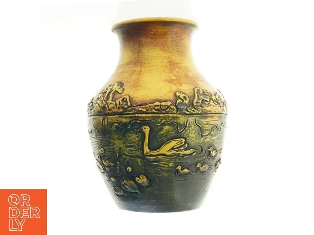 Billede 6 - Antik Dekoreret keramikvase (str. 25 x 19 cm)