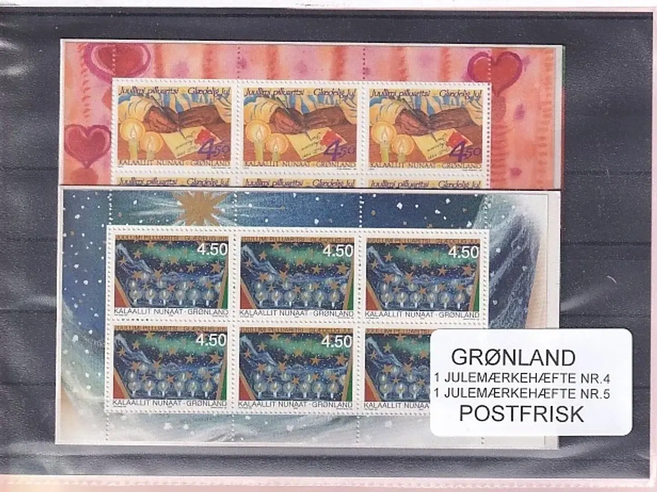 Billede 1 - Grønland - Julemærkehæfte Nr. 4 + 5 - Postfrisk