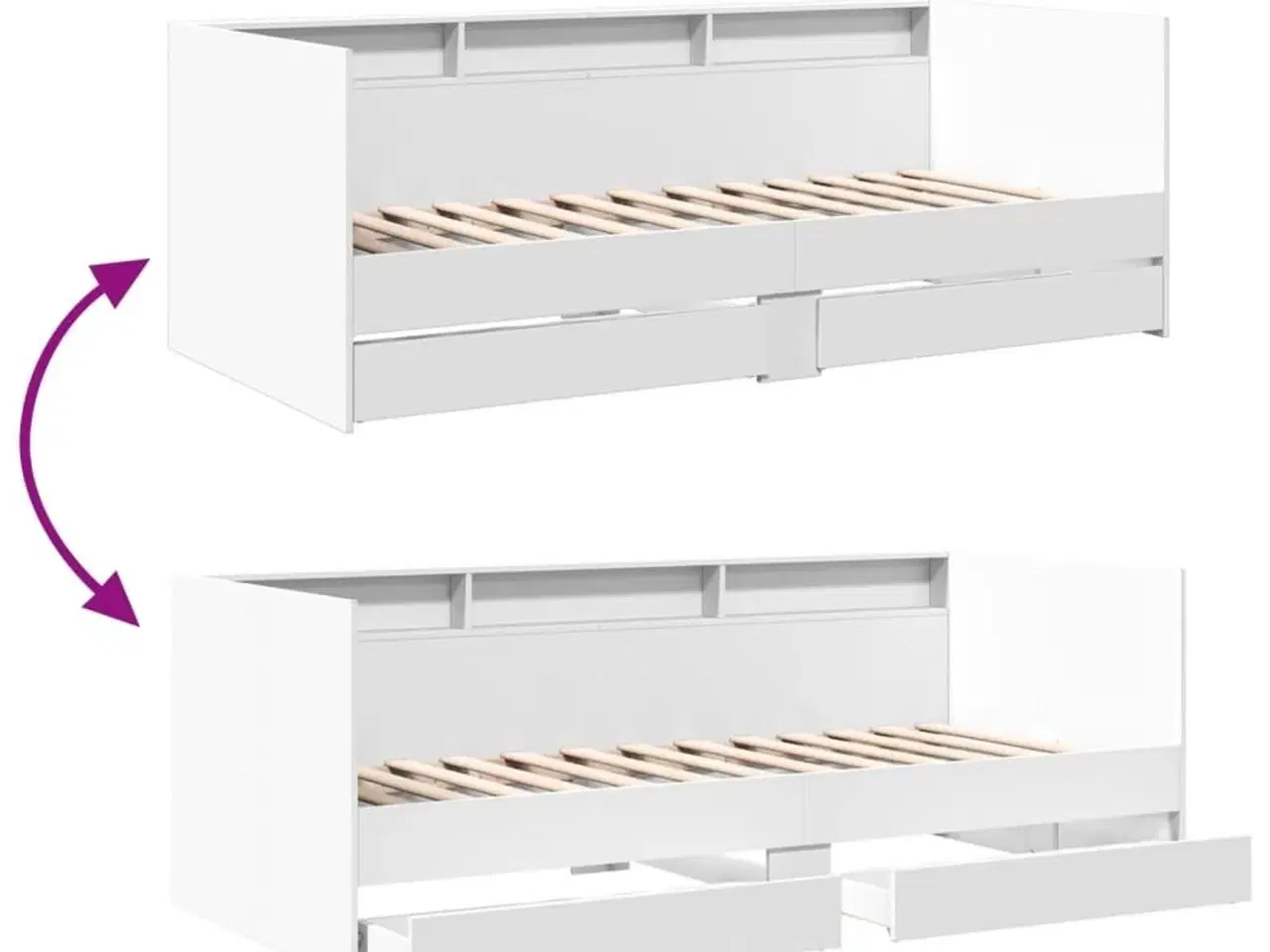 Billede 8 - Daybed med skuffer uden madras 90x200 cm hvid