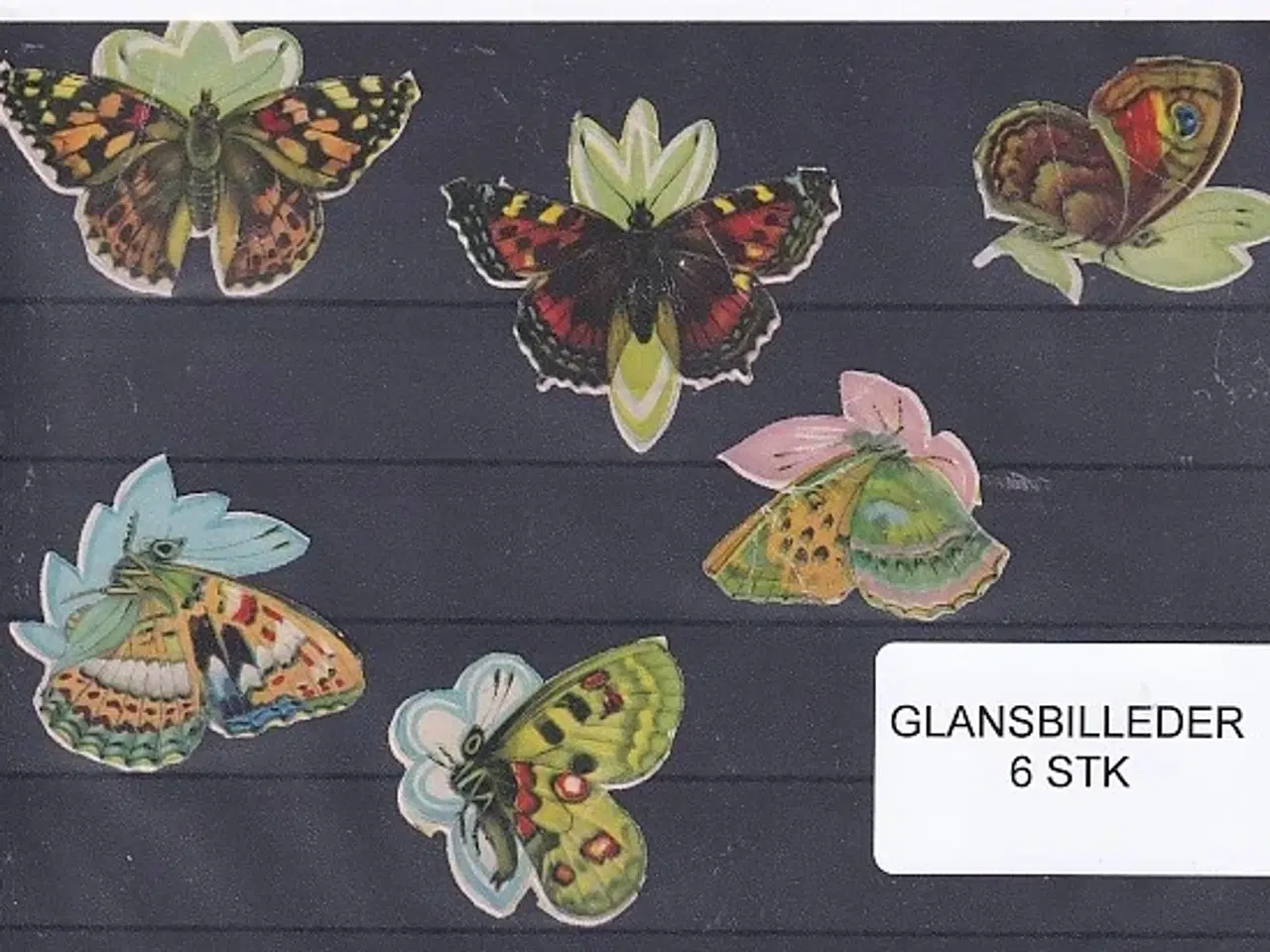 Billede 1 - Glansbilleder - Sommerfugle - 6 Stk.