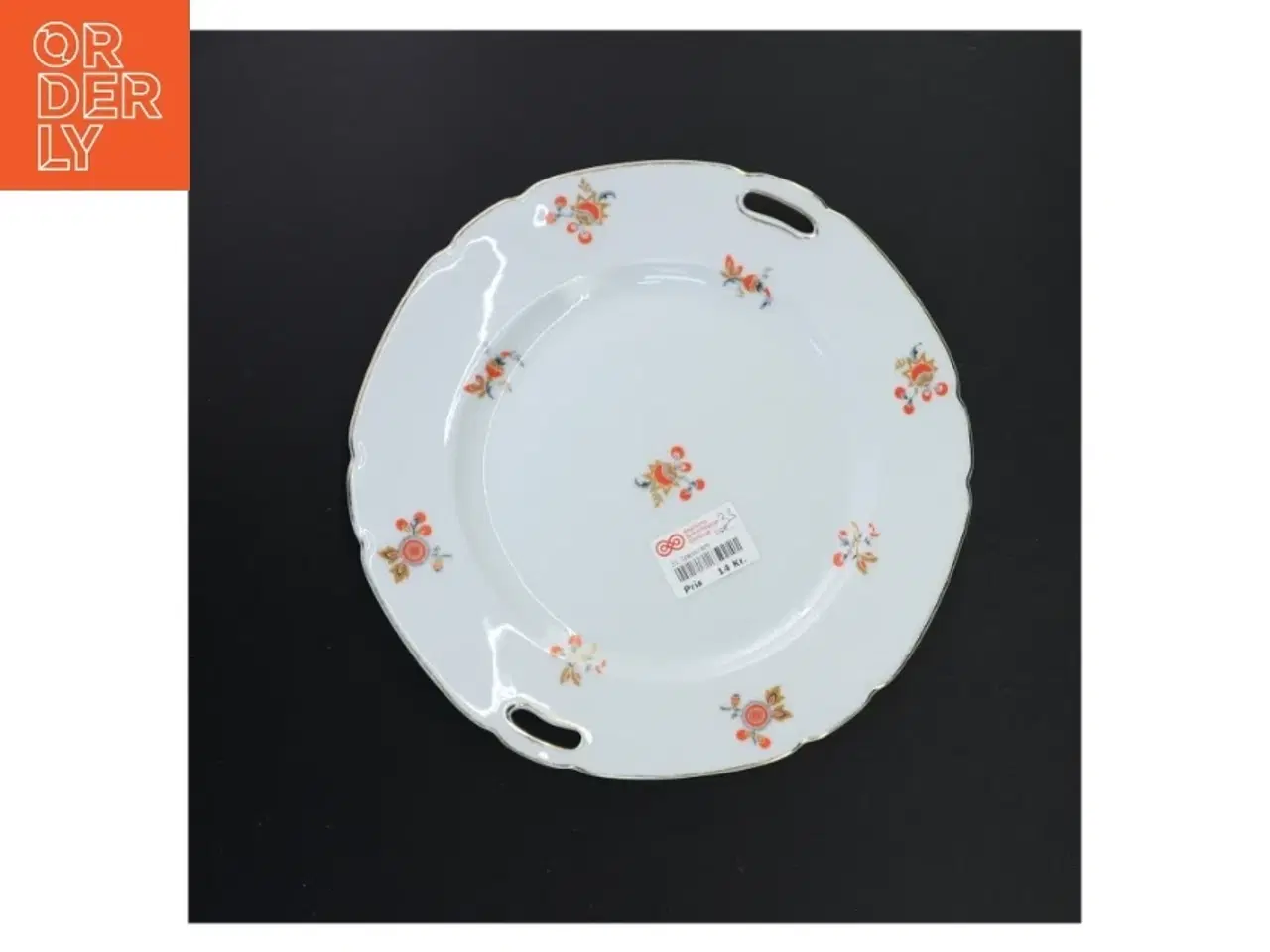 Billede 3 - Blomsterdekoreret serveringsfad fra Victoria (str. 25 x 25 cm)