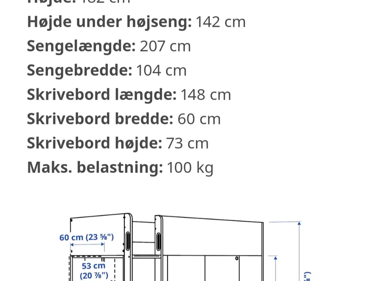 Billede 4 - Ikea højseng 