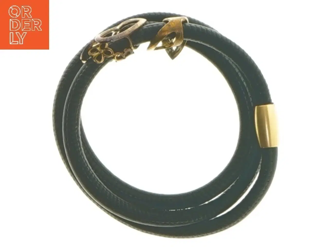 Billede 5 - Sort læderarmbånd med guld detaljer fra Christina Watches (str. Ø 5,5 cm)