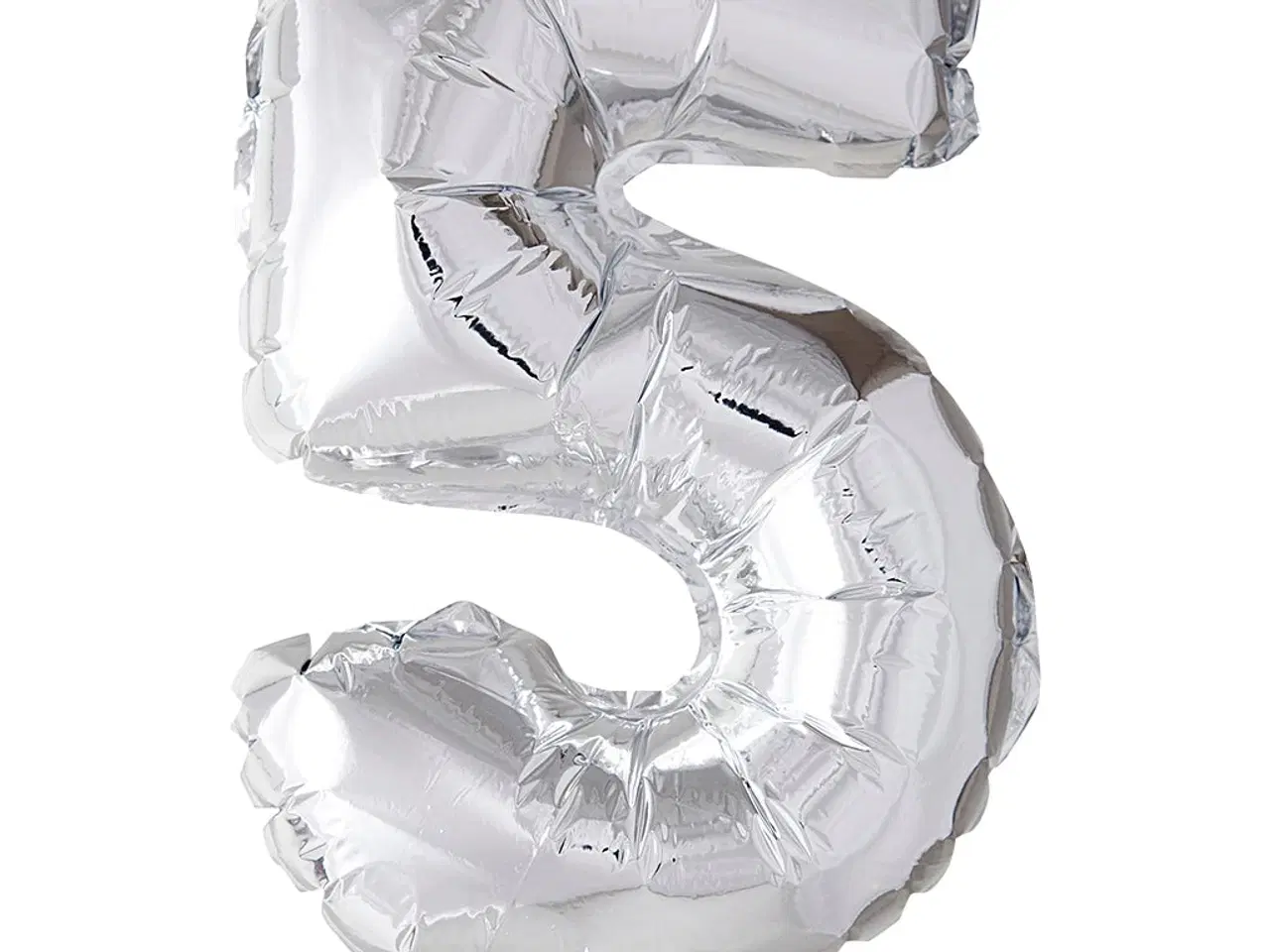 Billede 1 - Folieballon, 5, H: 41 cm, sølv, 1 stk.