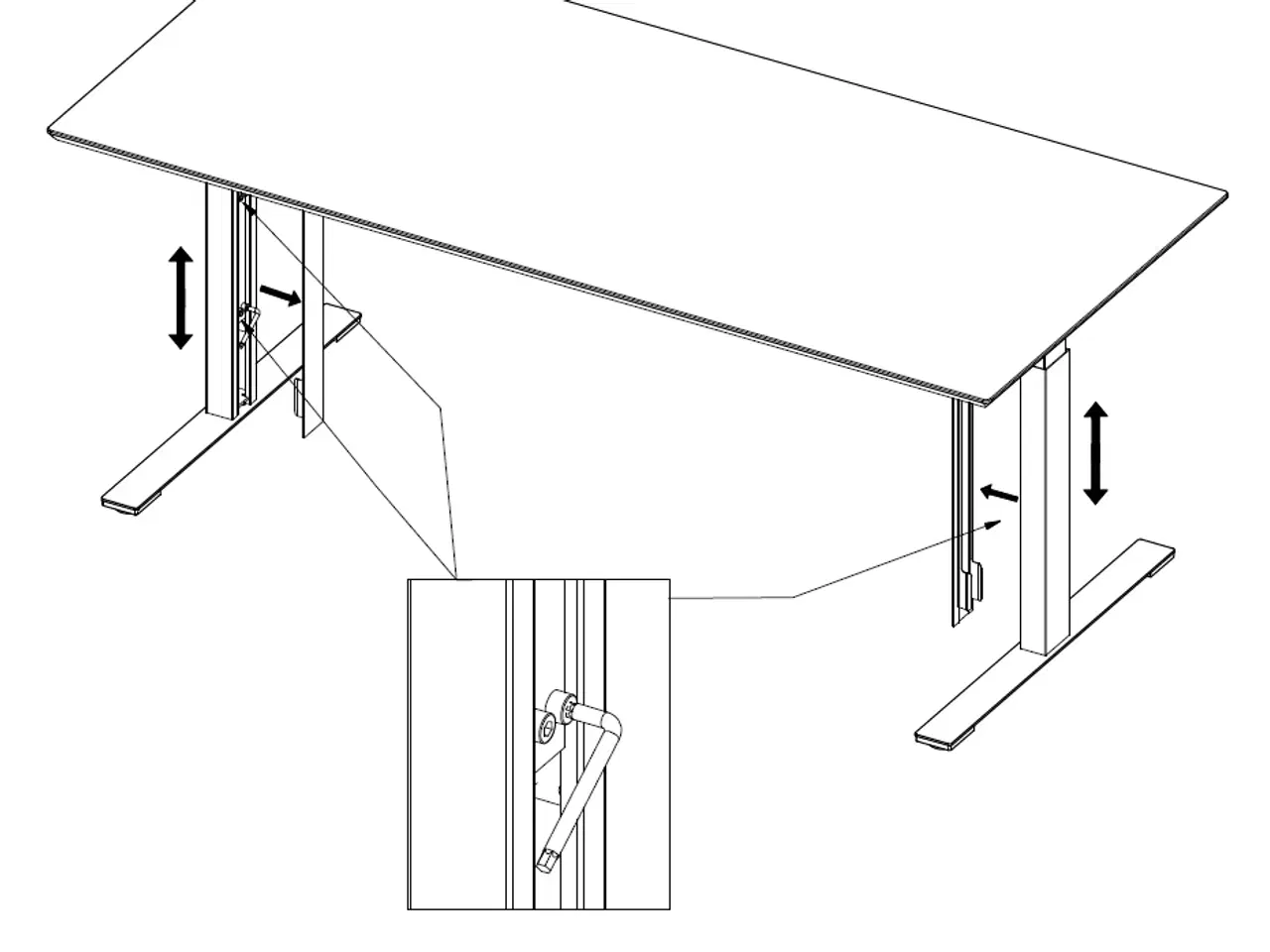 Billede 13 - Dencon Skrivebord 140x80 cm – Justerbar Højde