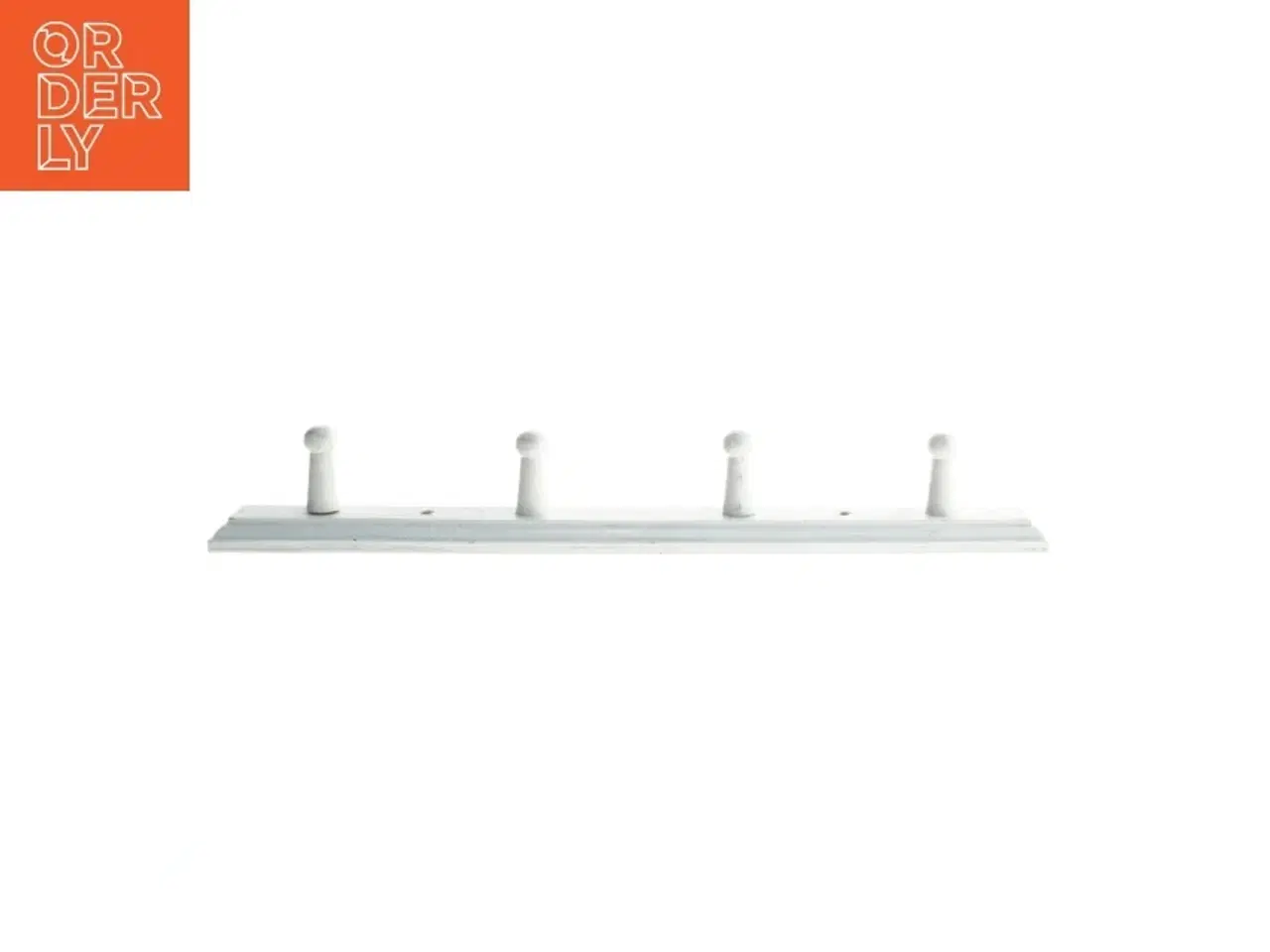 Billede 2 - Hvidt vægmonteret knagerække (str. 40x4,5 cm)