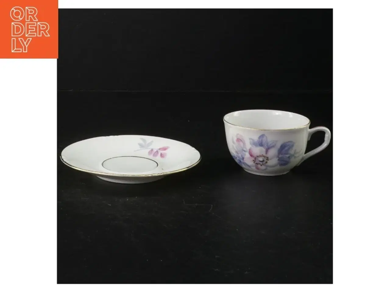 Billede 3 - Porcelænskopper og underkop med blomstermotiv (6 stk) fra W.J.S