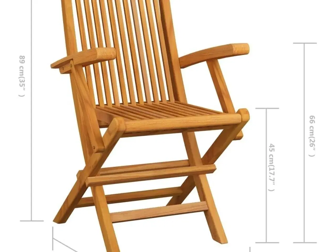 Billede 5 - Foldbare havestole 6 stk. massivt teaktræ