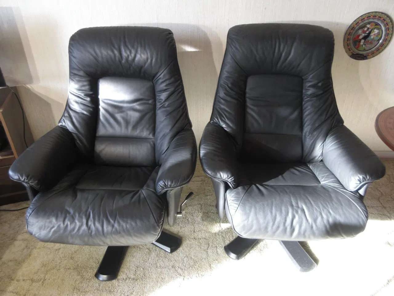 Billede 7 - Læder lænestole incl. skammel.