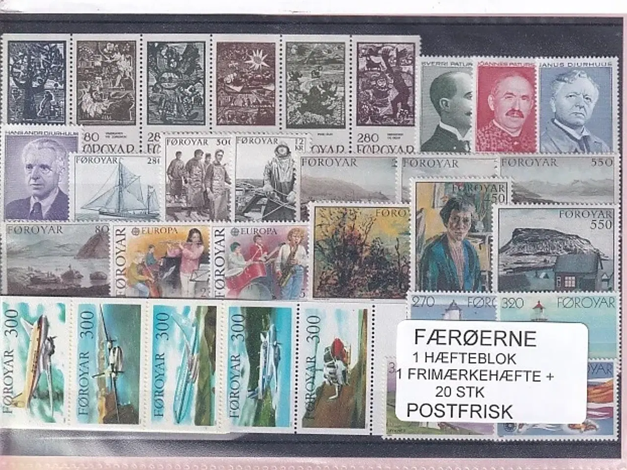 Billede 1 - Færøerne - 1 Hæfteblok + 1 Frimærkehæfte + 20 Stk. - Postfrisk