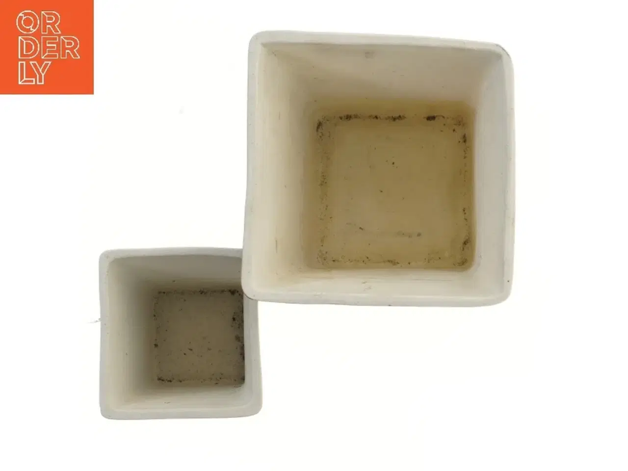 Billede 2 - Keramiske urtepotter med fuglemotiv (str. 2 stk 8,5x8x8 & 12,5x12,5x12,5 cm)