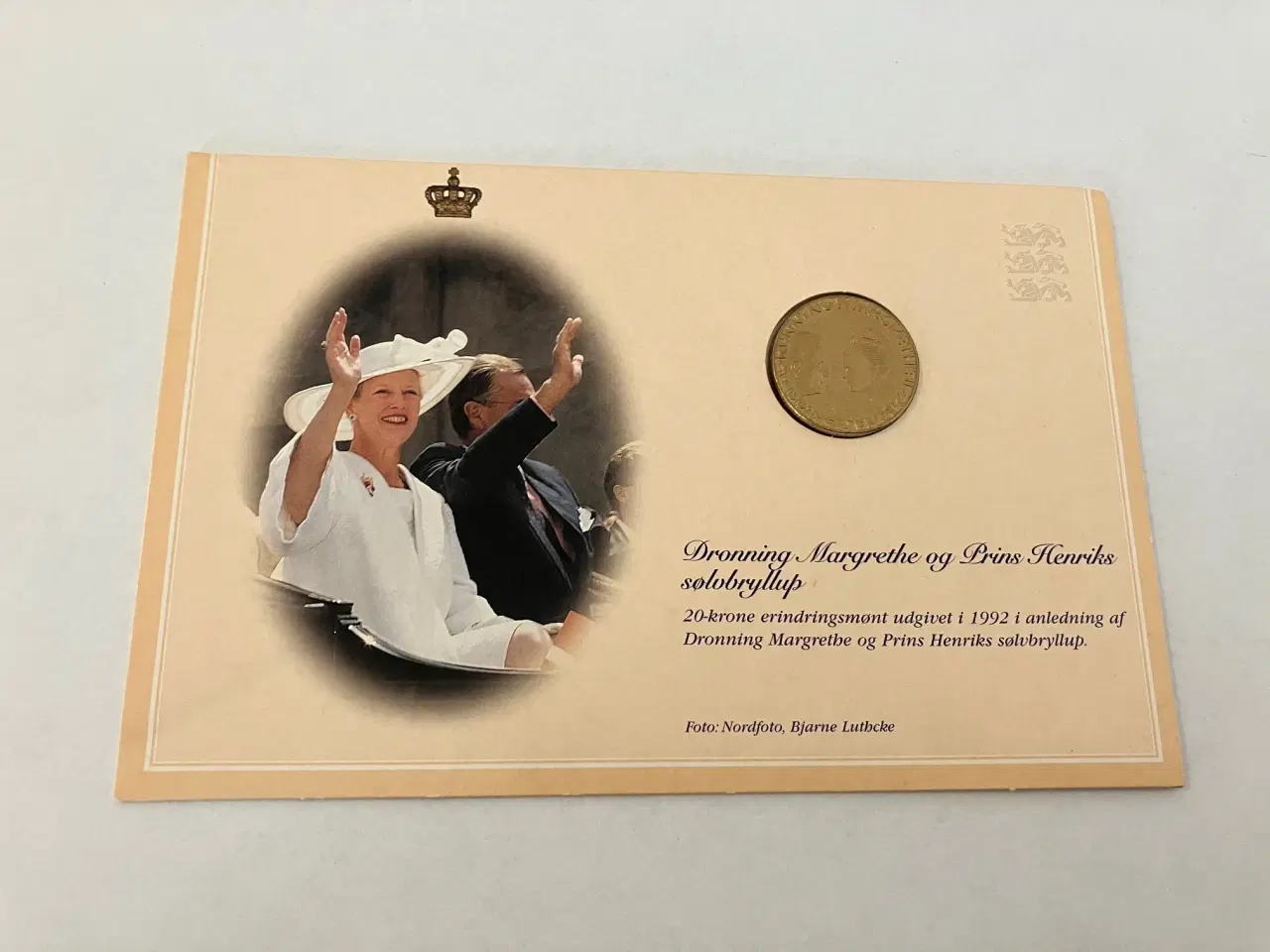 Billede 1 - 20 Kroner Dronning Magrethe Og Prins Henriks Sølvbryllup 1992