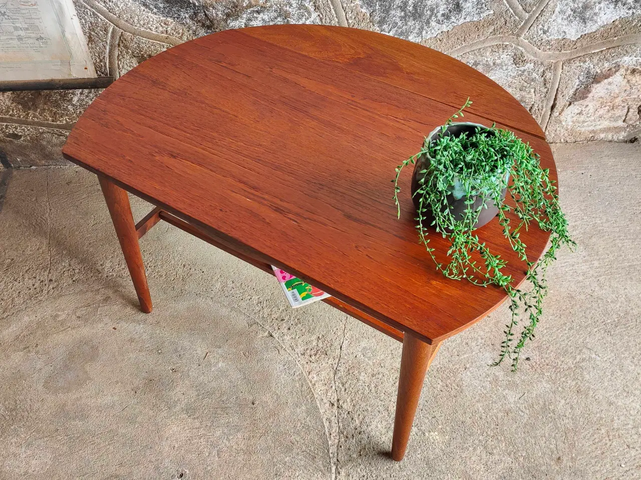 Billede 5 - Fint lille teaktræs sofabord med udtræk
