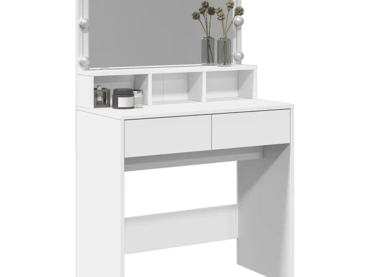 Billede 4 - Makeupbord med LED-lys 80x41x134,5 cm hvid