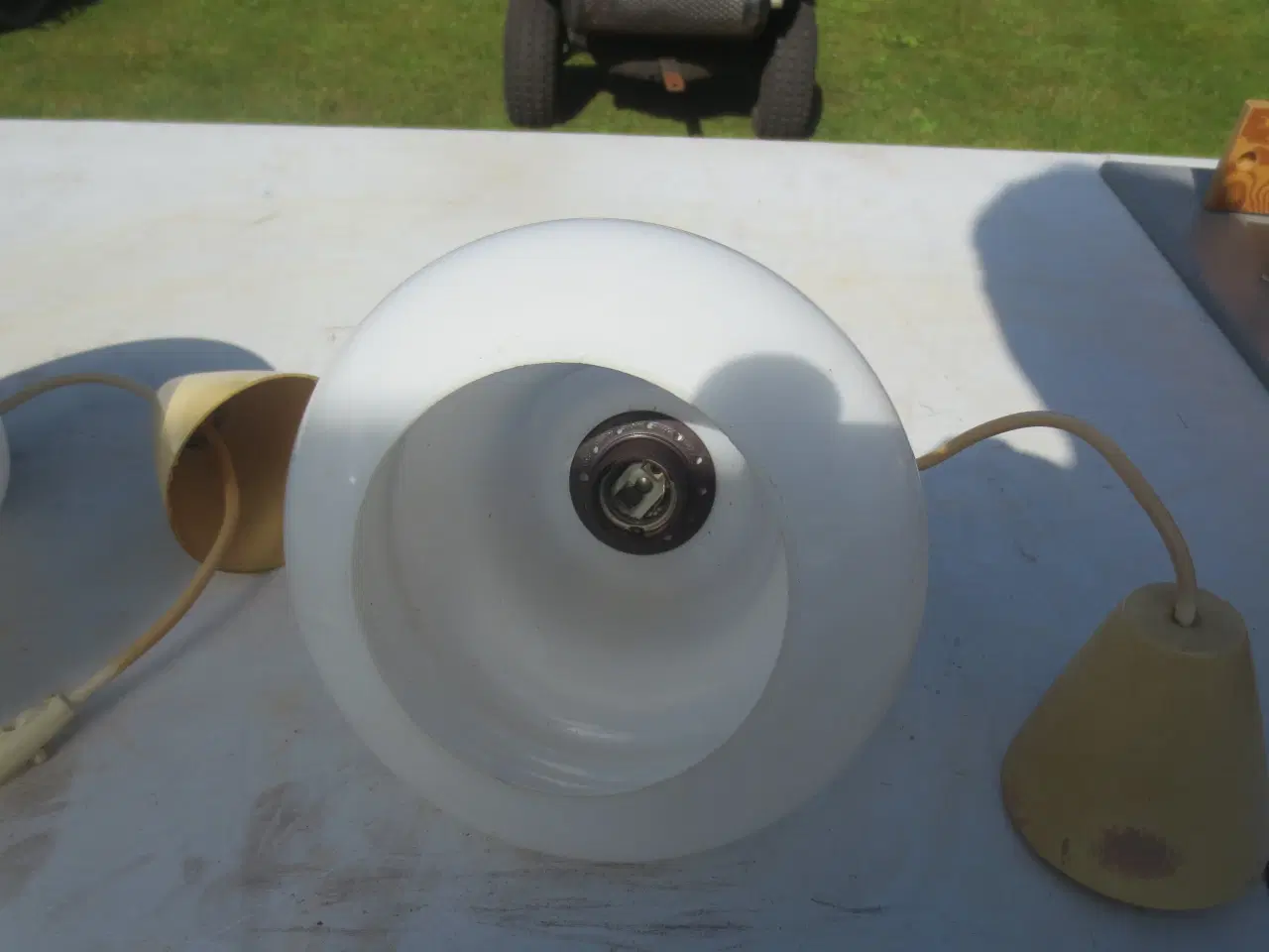 Billede 4 - 2 stk Retro Glas  Loftslamper Diameter 21 cm 