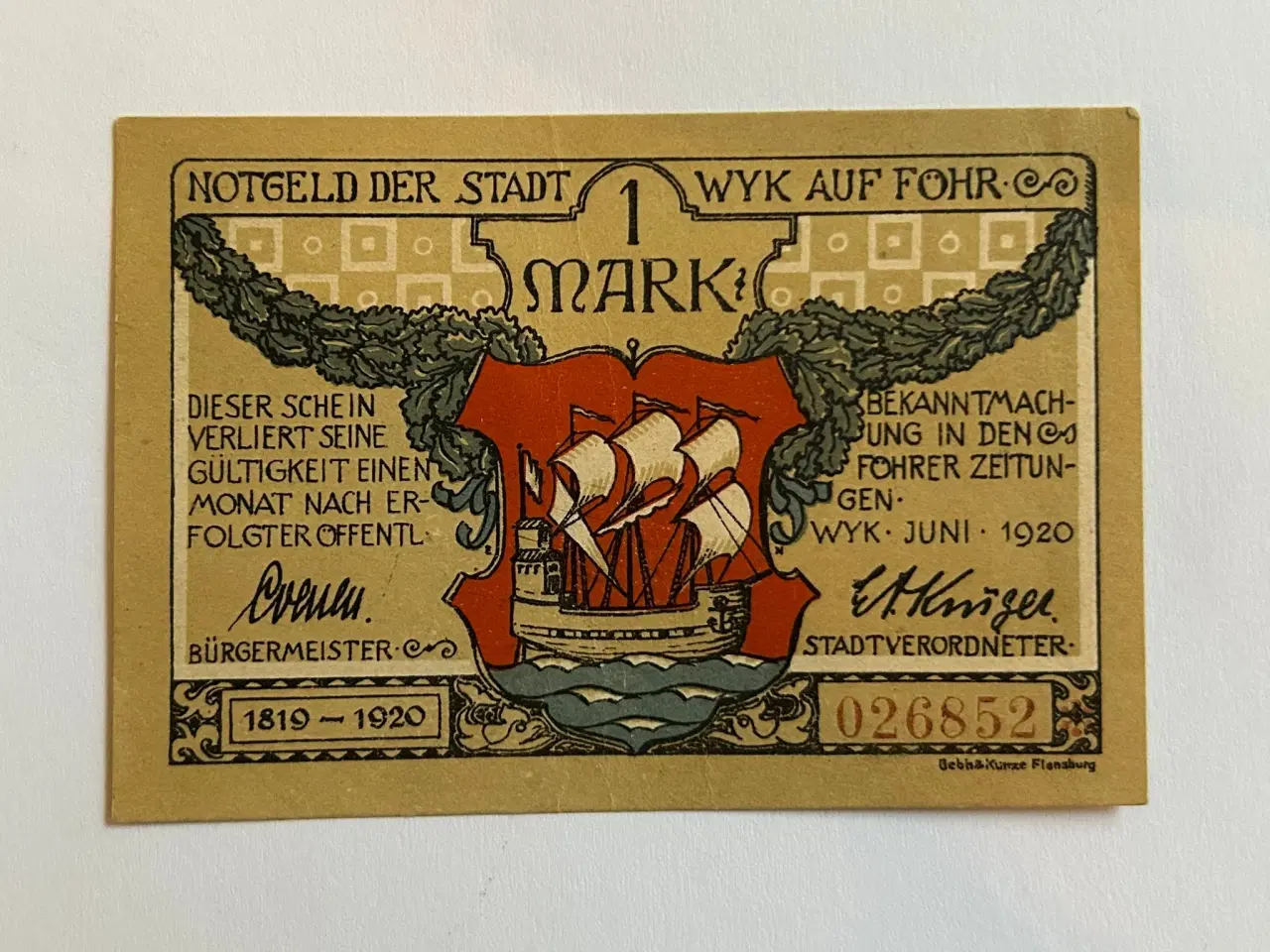 Billede 1 - 1 Mark Germany 1920 - Notgeld