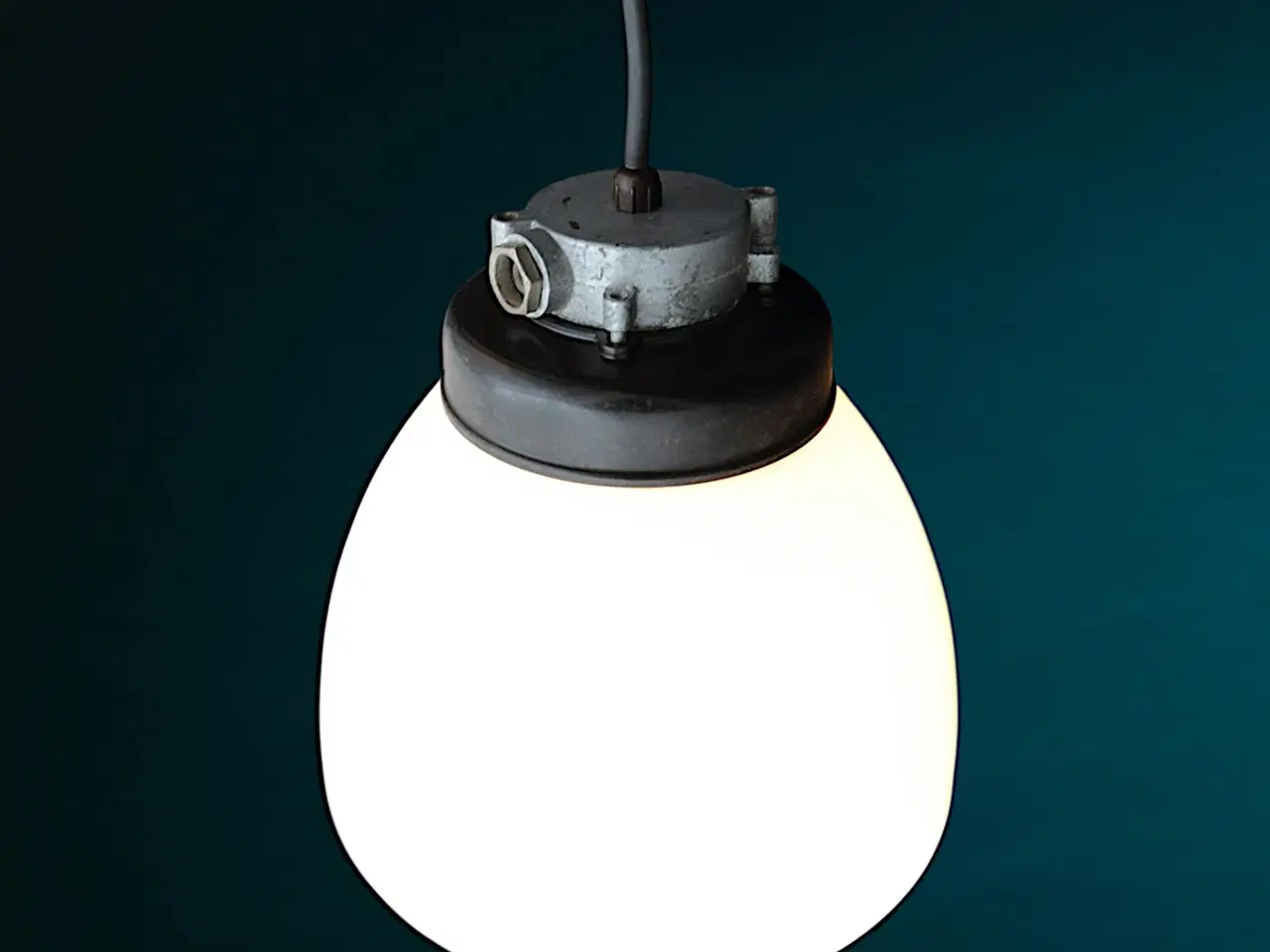 Billede 3 - Stor klassisk industriel pendellampe fra 1960erne