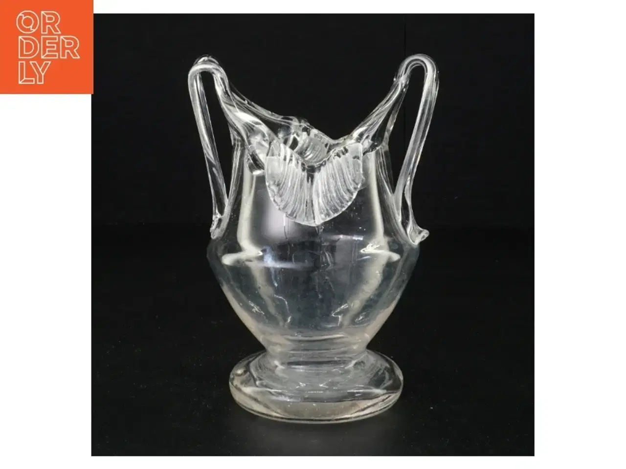 Billede 1 - Krystal Glas mundblæst henkel vase (str. 16 x 12 x 10 cm)