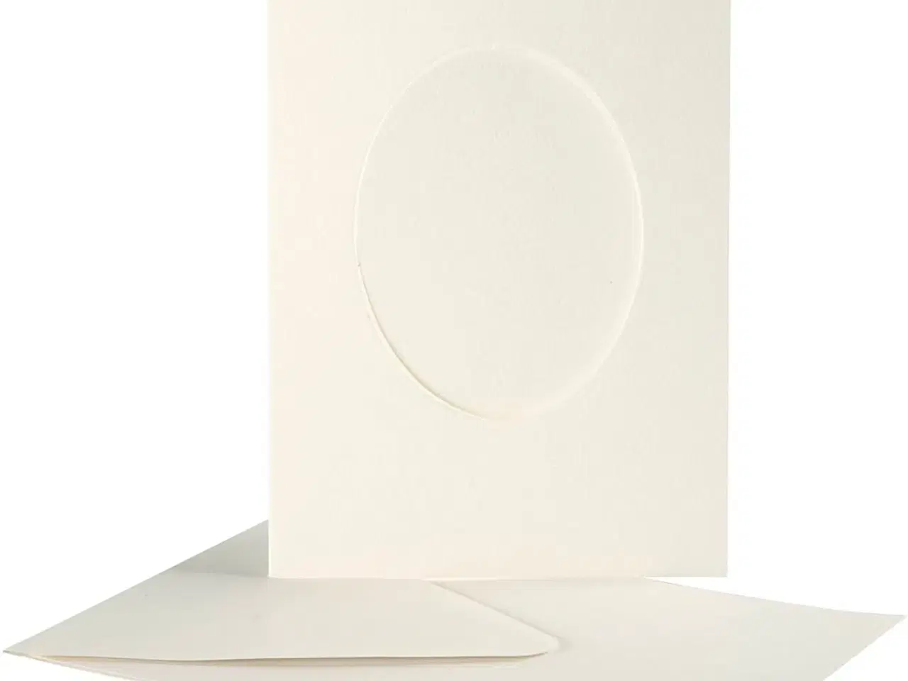 Billede 1 - Råhvide Passepartoutkort med Kuvert - 10 Sæt