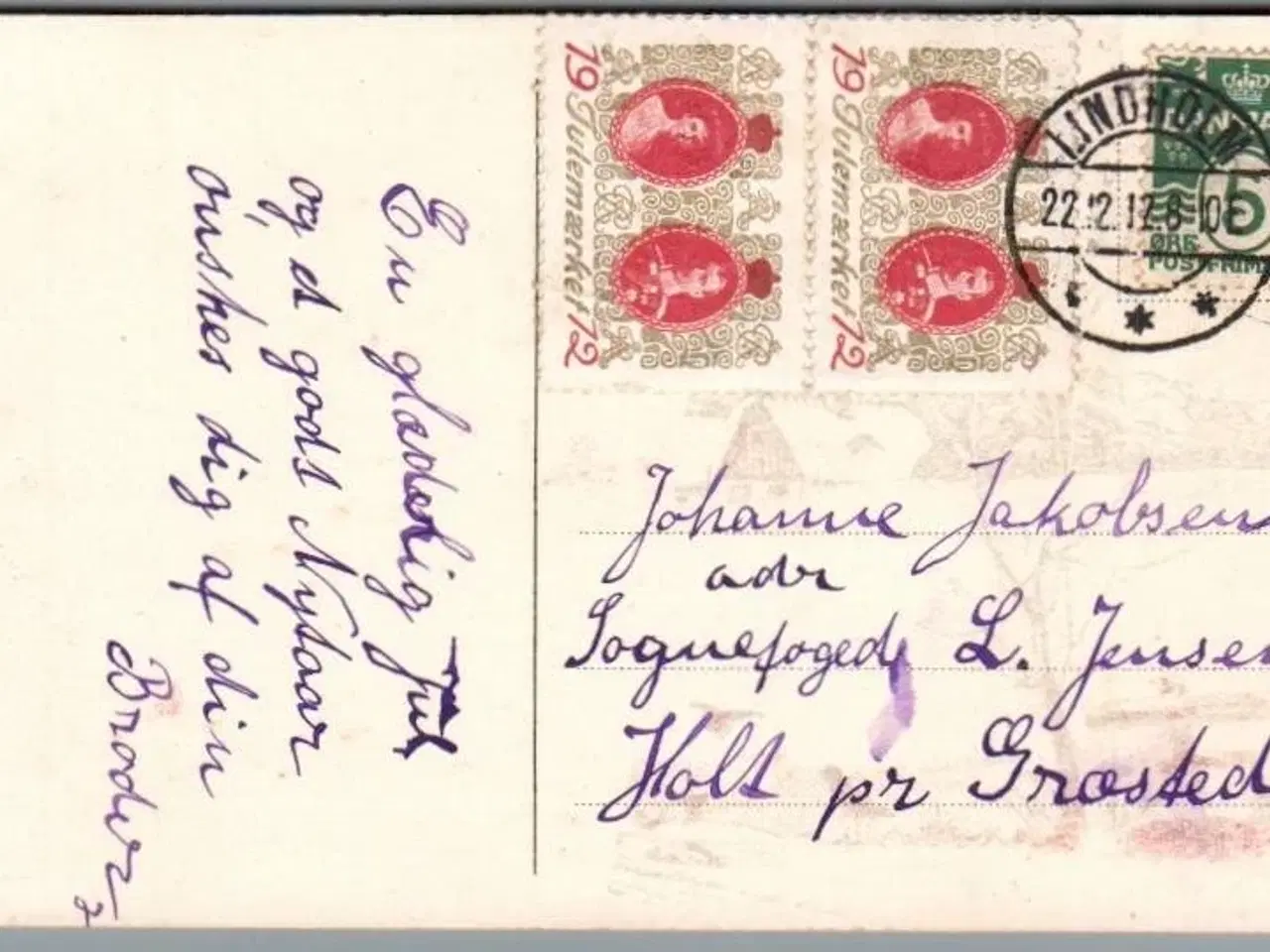 Billede 1 - Julemærke 1912 på Postkort