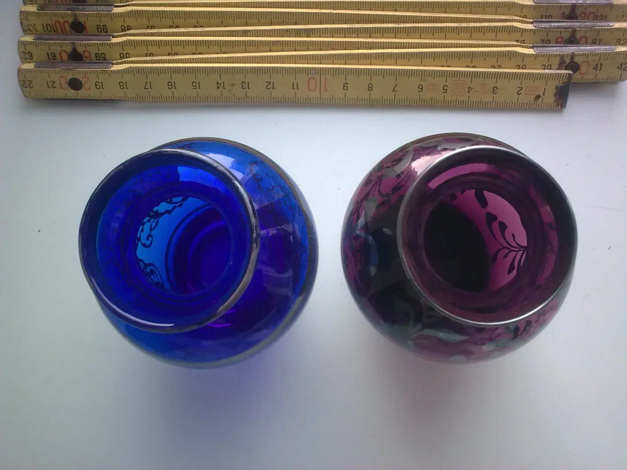 Billede 4 - Glaskunst mini Murano vindue vaser m sølv deko