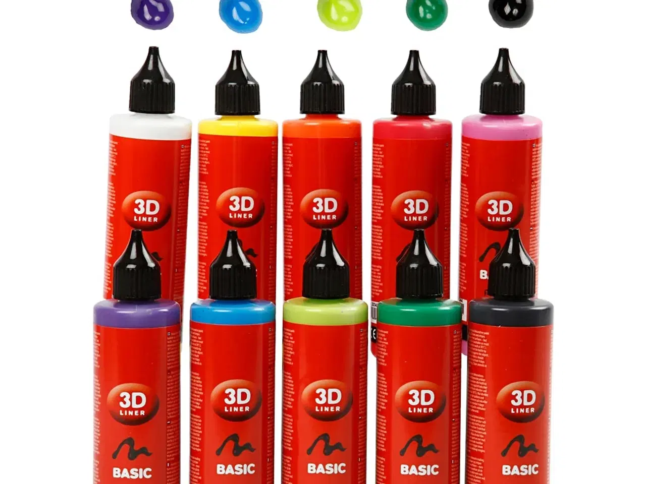 Billede 1 - 3D Liner, ass. farver, 10x100ml/ 1 pk.