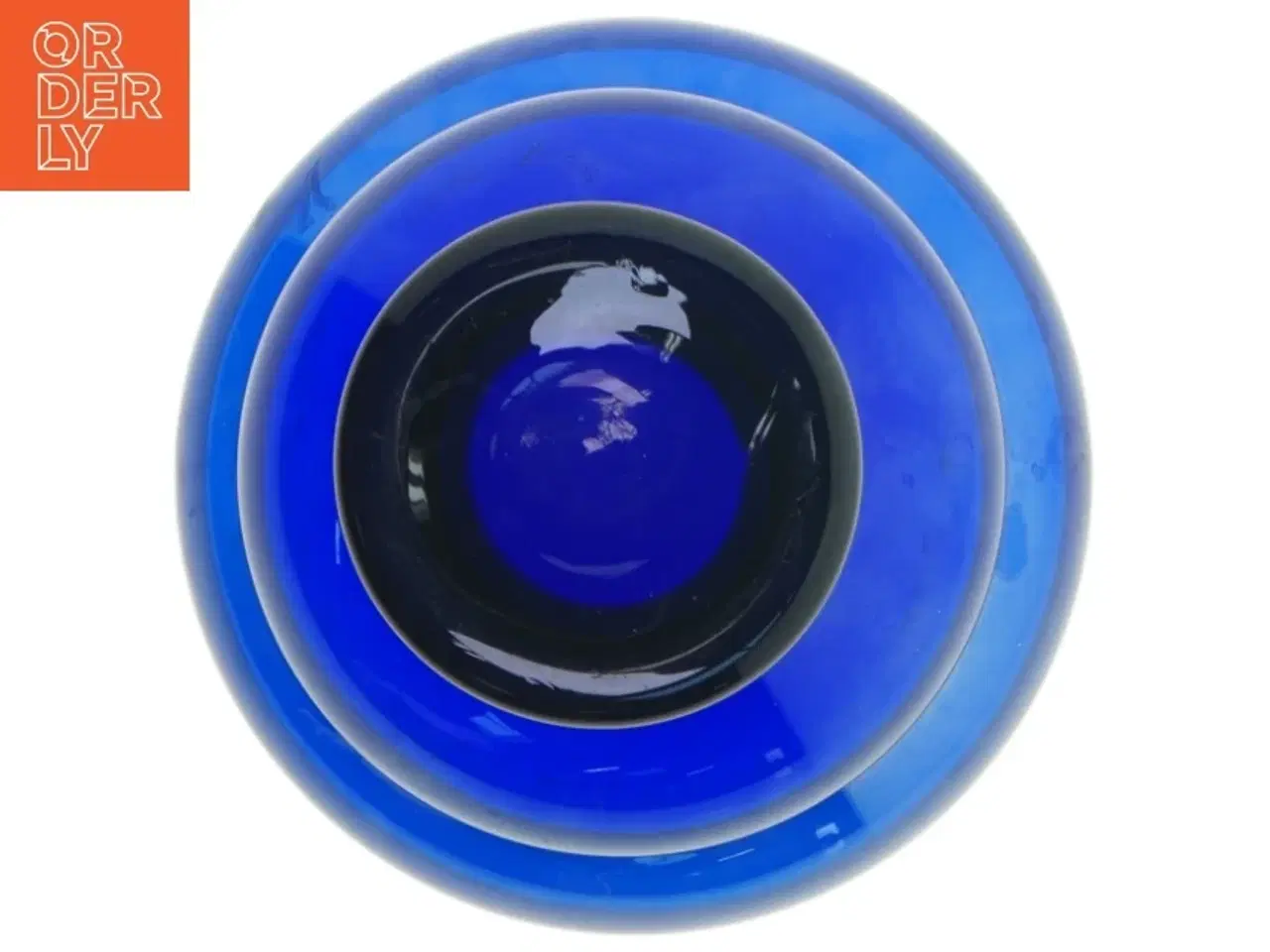 Billede 3 - Blå glasvase skål (str. Ø. 16,5 cm. længde. 16 cm)