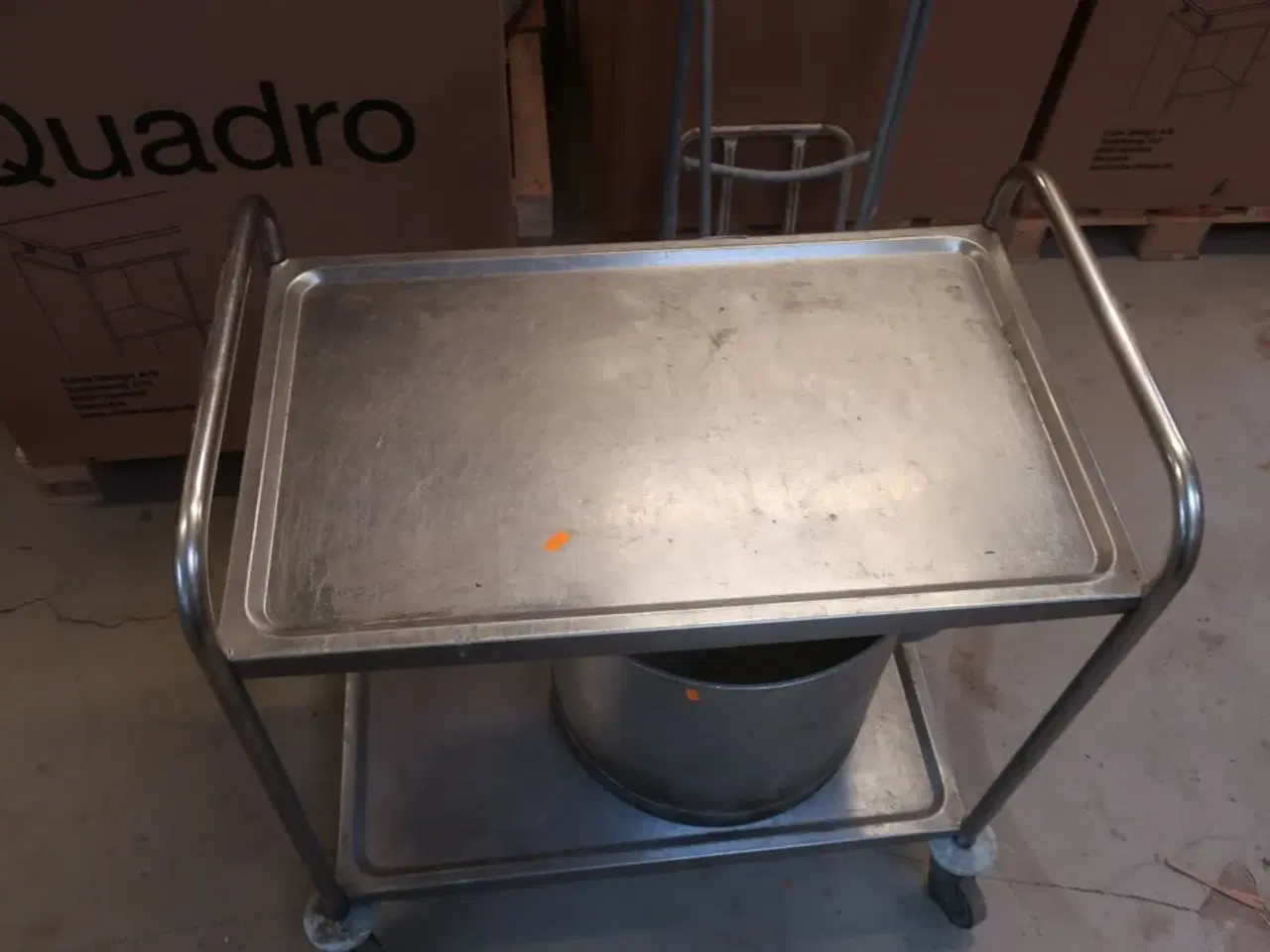Billede 2 - Serveringsvogn i rustfri stål 54x85 cm inkl. stor gryde
