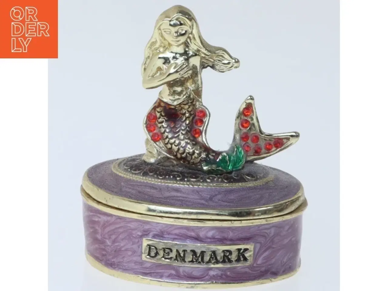 Billede 1 - Lille smykkeæske med havfrue (str. 4,5 cm)