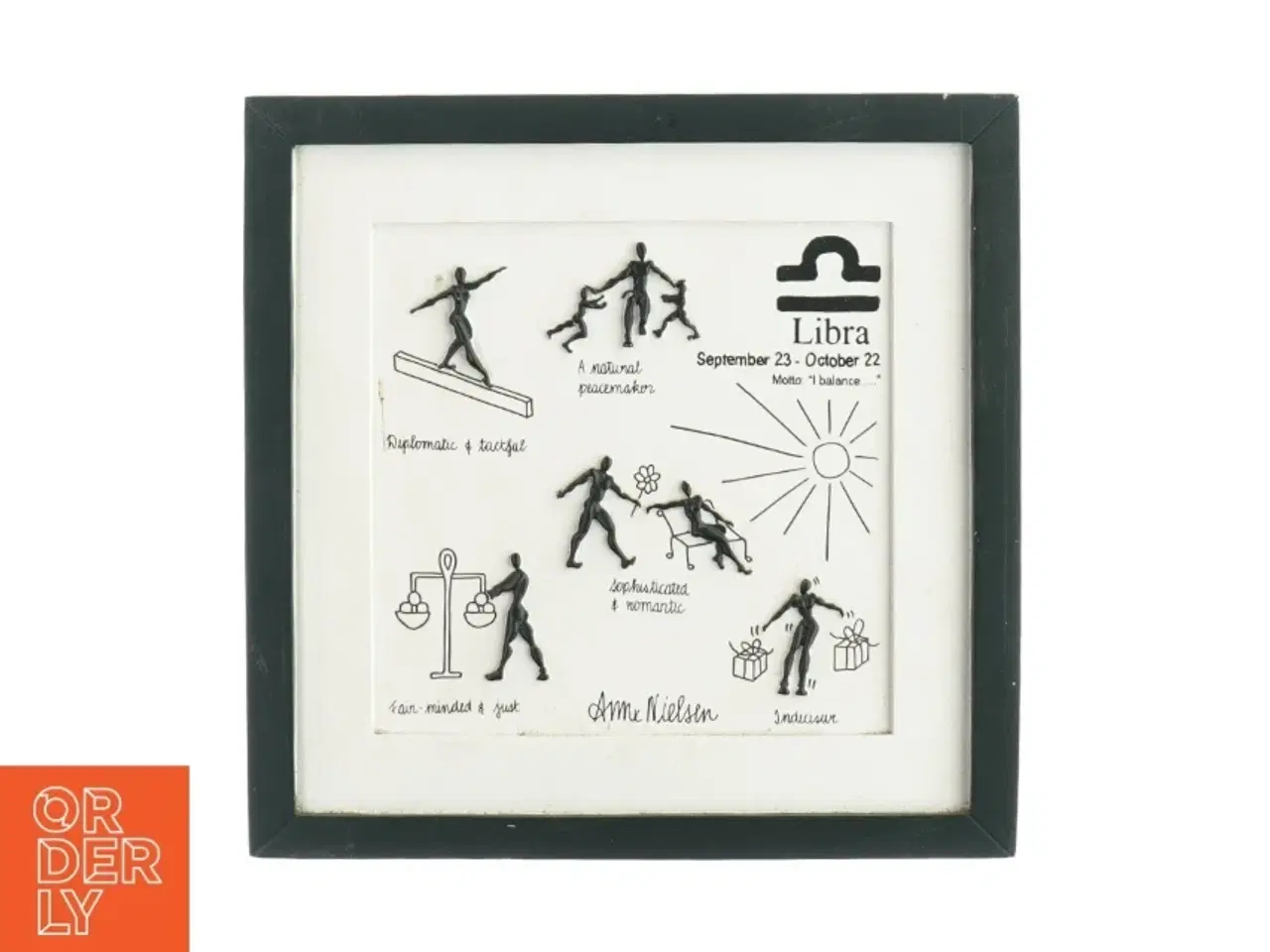 Billede 1 - Billedramme med billedet (str. 23 x 23 cm)