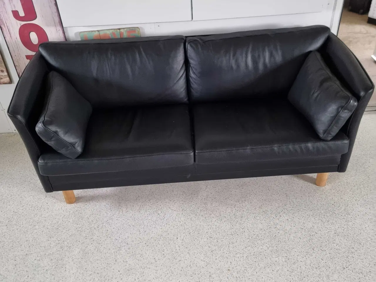 Billede 3 - Sofa sort læder