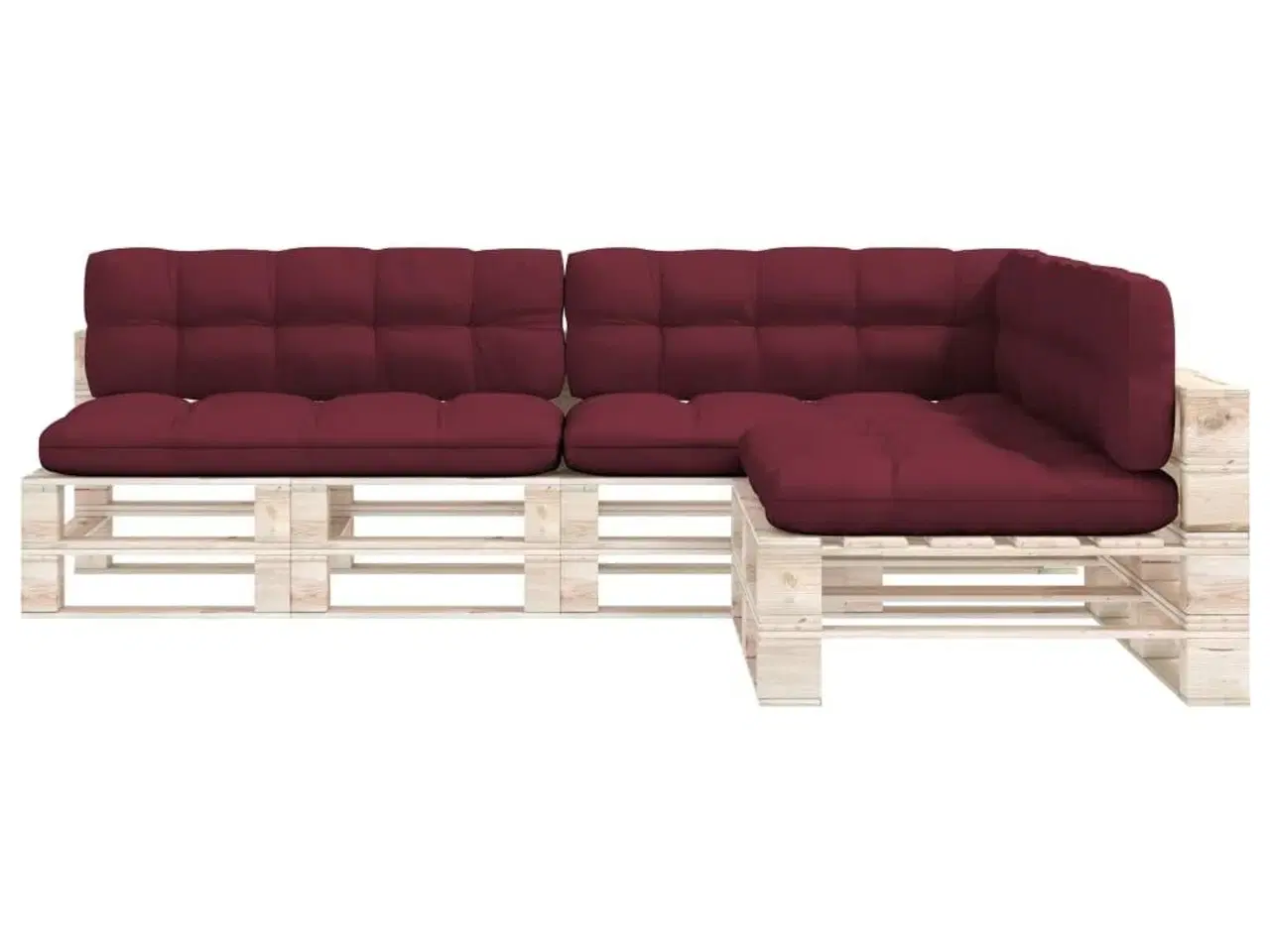 Billede 3 - Hynder til pallesofa 7 stk. stof vinrød