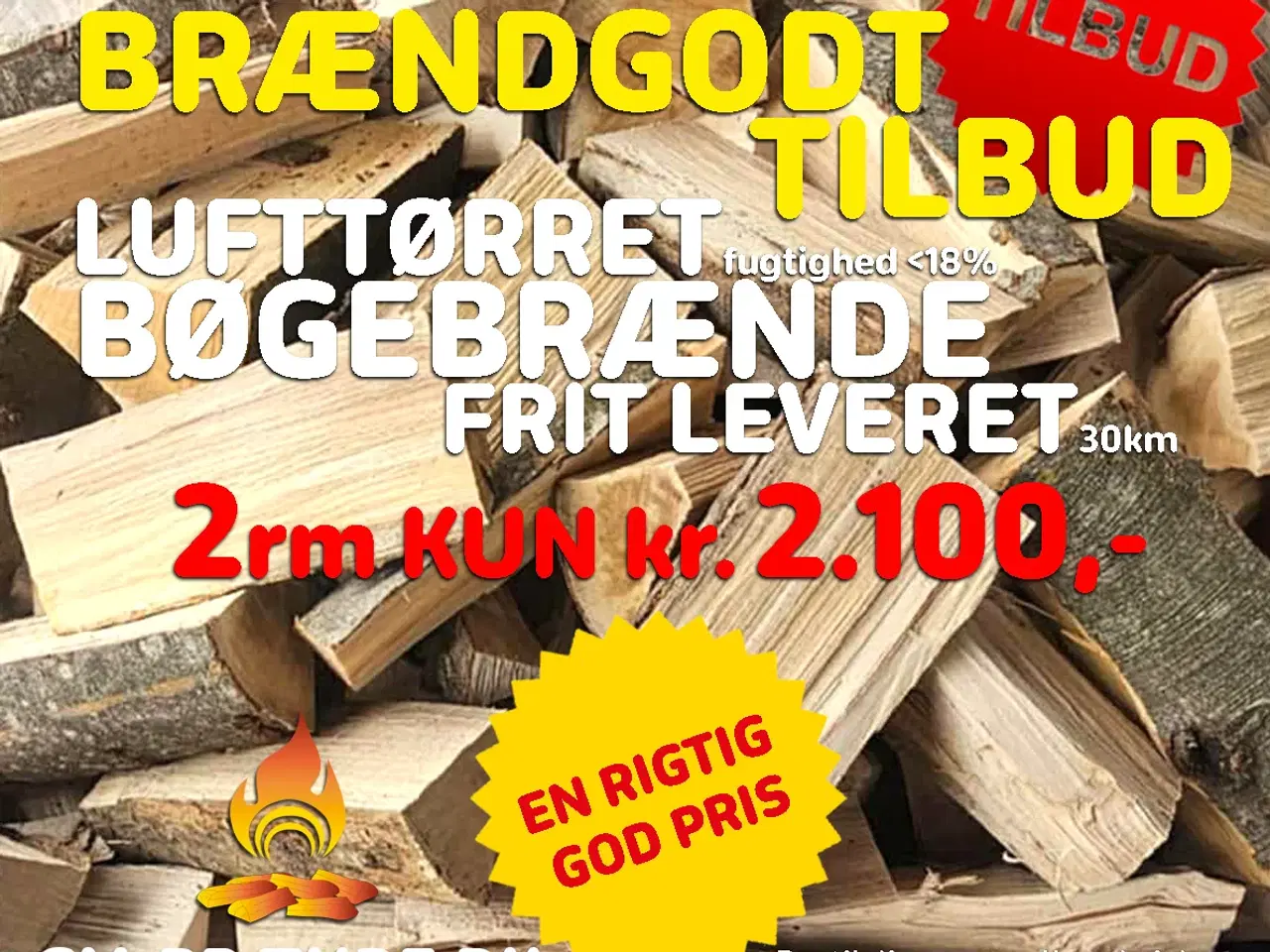 Billede 1 - 2 RM. Lufttørret Bøgebrænde frit leveret