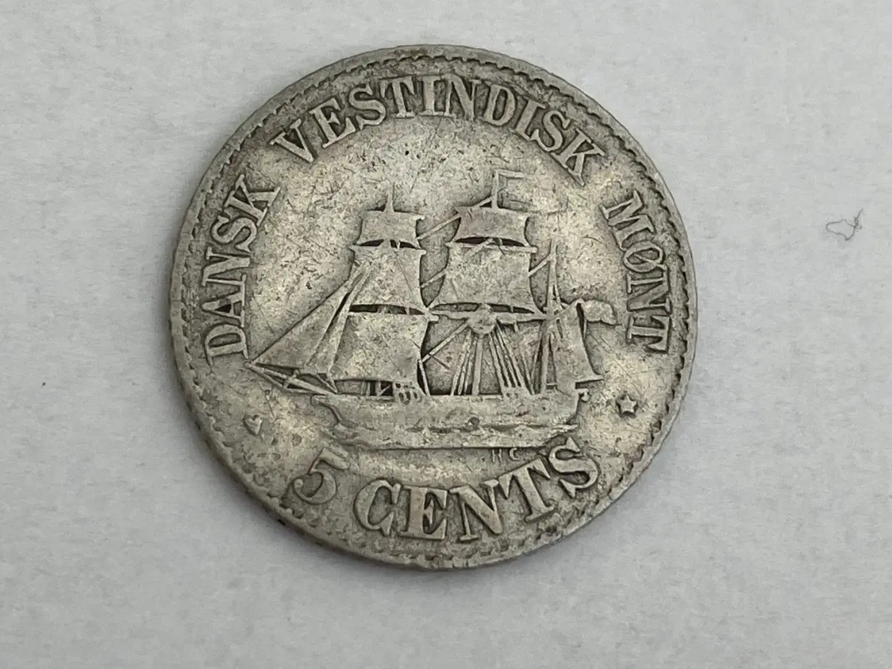 Billede 1 - 5 Cents Dansk Vestindien 1878