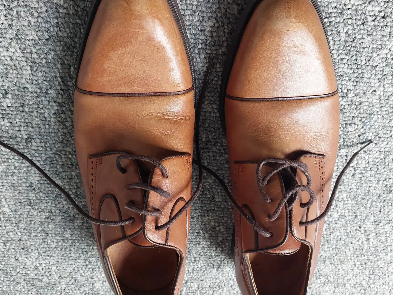 Billede 1 - elegant herre sko i lysebrun læder