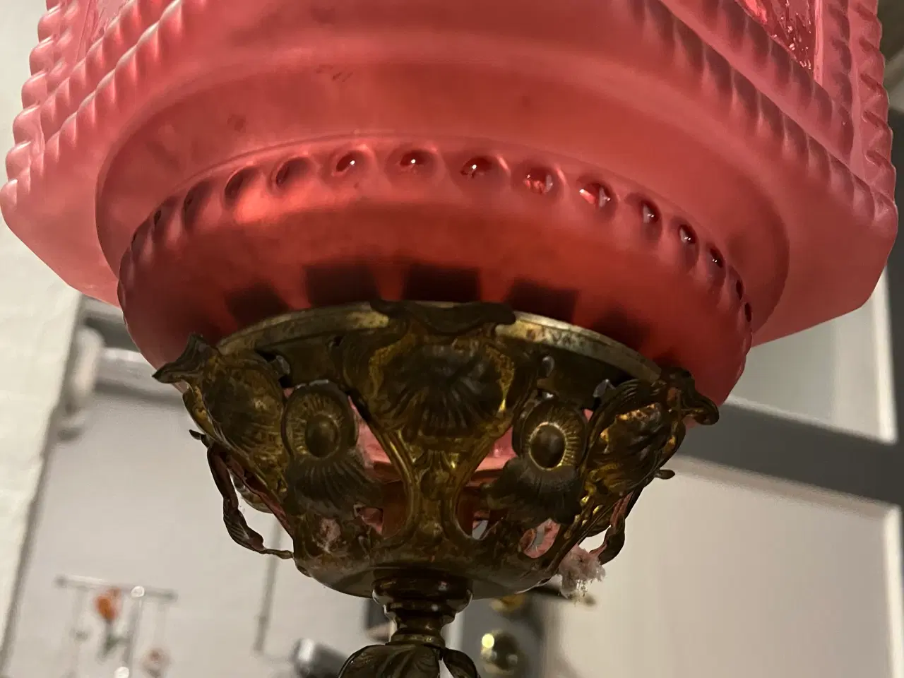 Billede 4 - Antik loftslampe i glas
