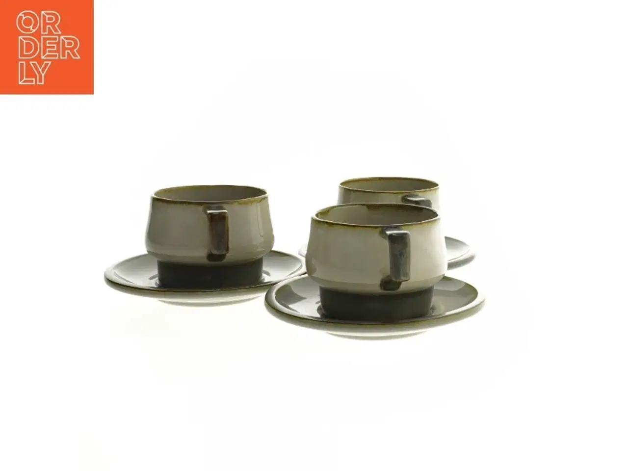 Billede 2 - Kaffekopper med underkopper, sæt af 3 (str. Ø 14,5 og Ø 8,5x6,5 cm) fra B&G