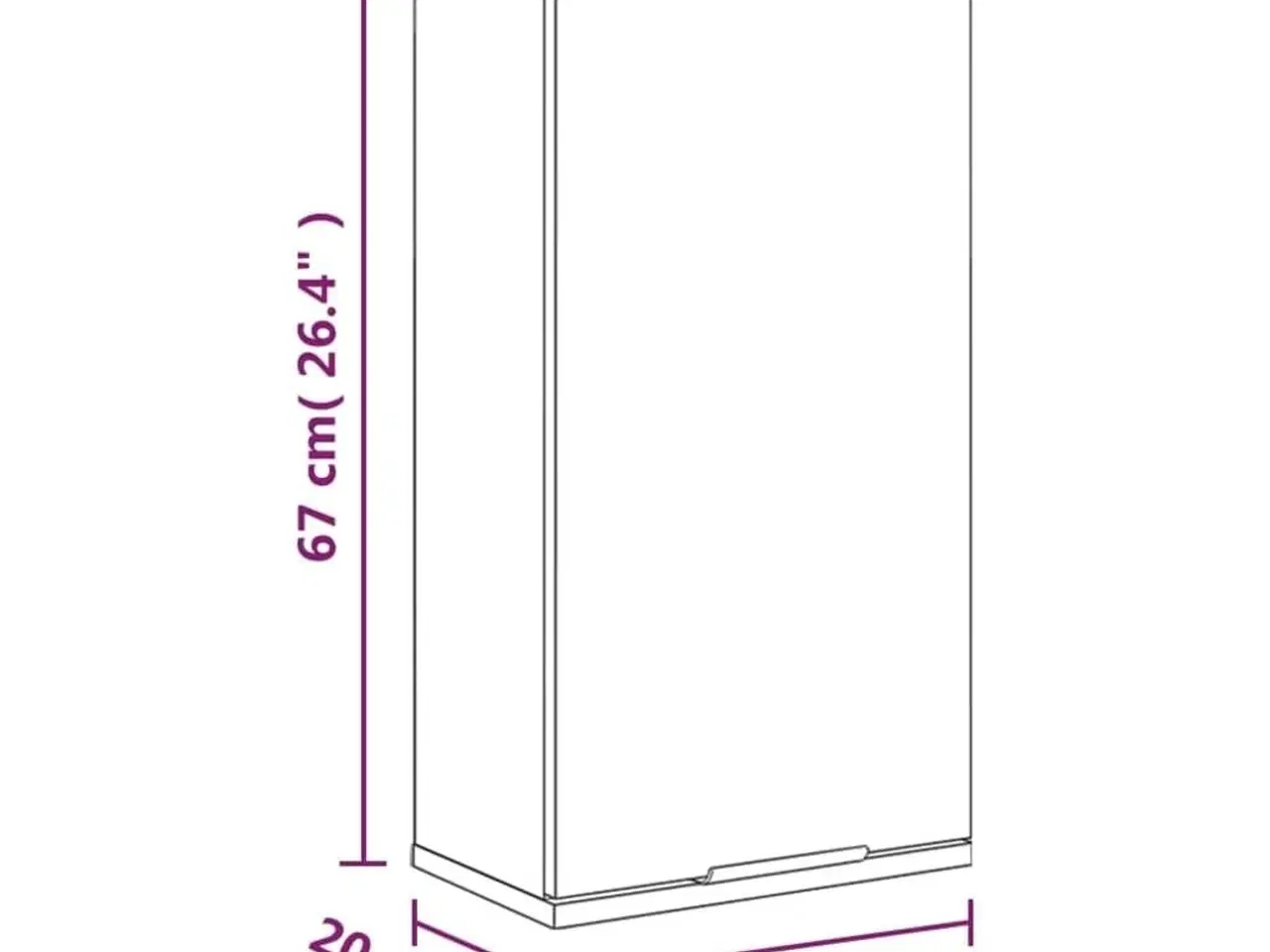 Billede 11 - Væghængt badeværelsesskab 32x20x67 cm hvid