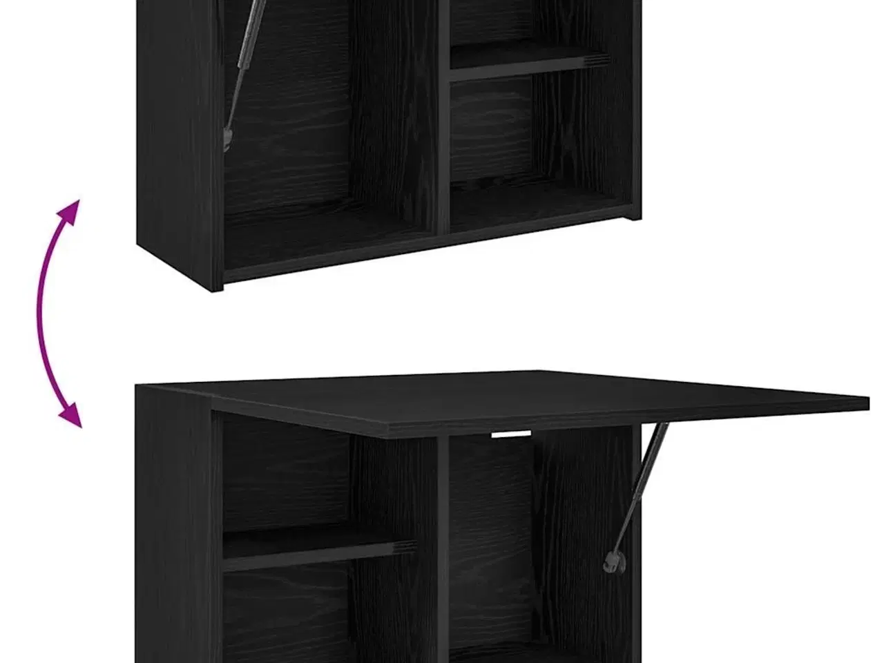 Billede 8 - Væghængt badeværelsesskab 60x25x40 cm konstrueret træ sort