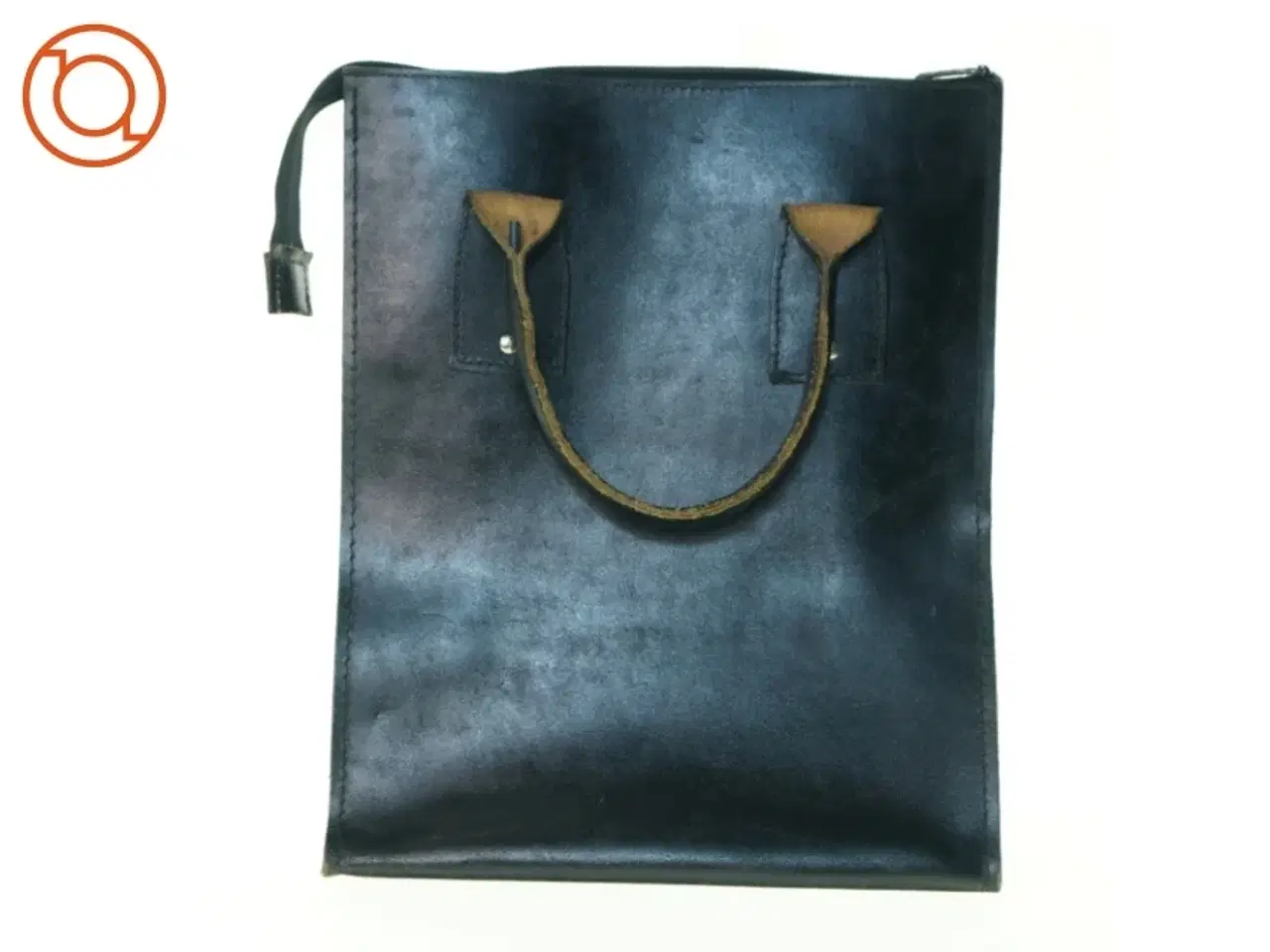 Billede 3 - Vintage Retro Kernelæder Shopper Taske(str. 38 x 20 x 32 cm)