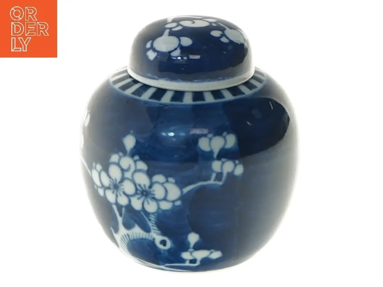 Billede 1 - Gammel ingefærkrukke i porcelæn med låg (højde 11,5 cm)