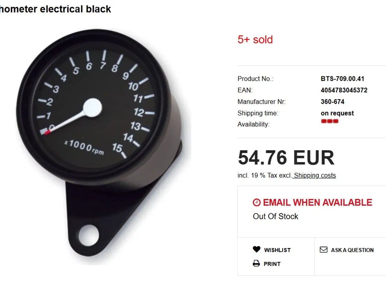 Billede 7 - Speedometer og omdrejningstæller