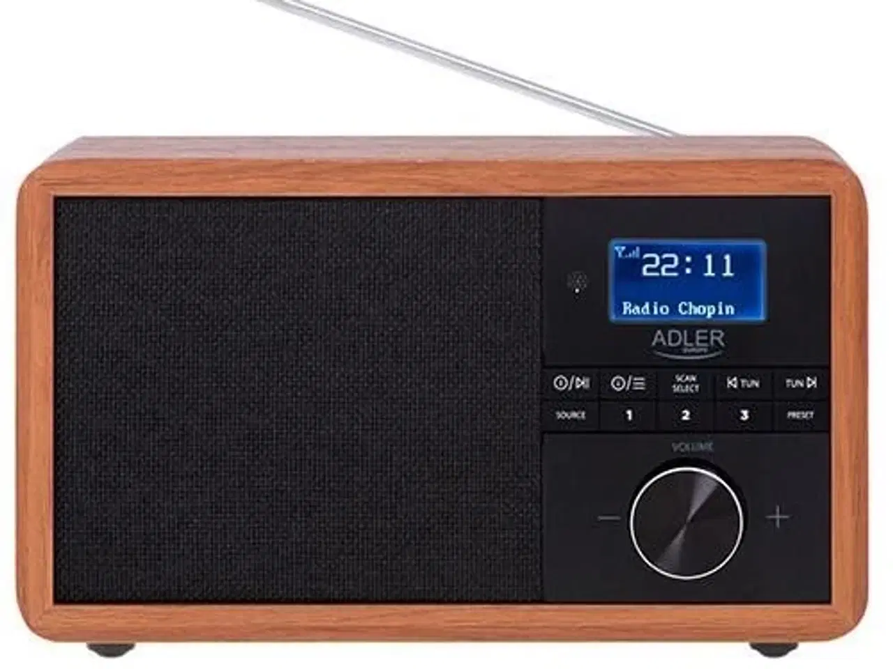 Billede 8 - Radio med vækkeur DAB+/FM – Adler AD 1184, træ/sort