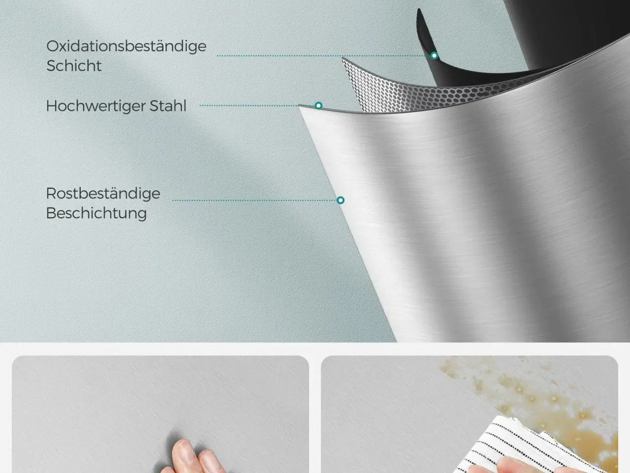 Billede 5 - Skraldespand med pedal 45 l affaldssortering i rustfrit stål (3 x 15 l), sølv/sort