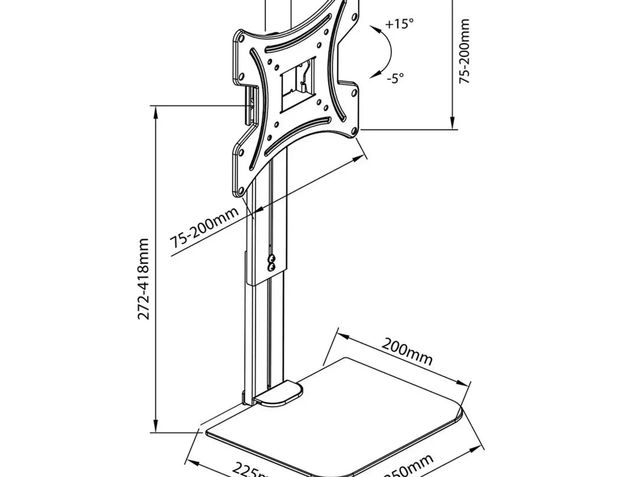 Billede 4 - TV bordstativ med hylde – Maclean MC-451