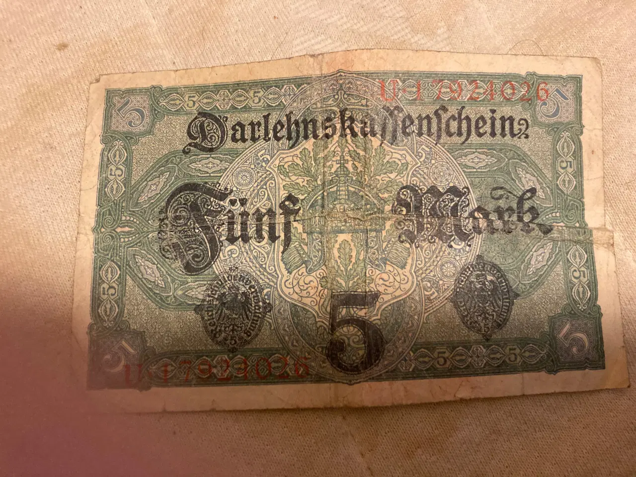 Billede 1 - 5 tyske mark fra 1917
