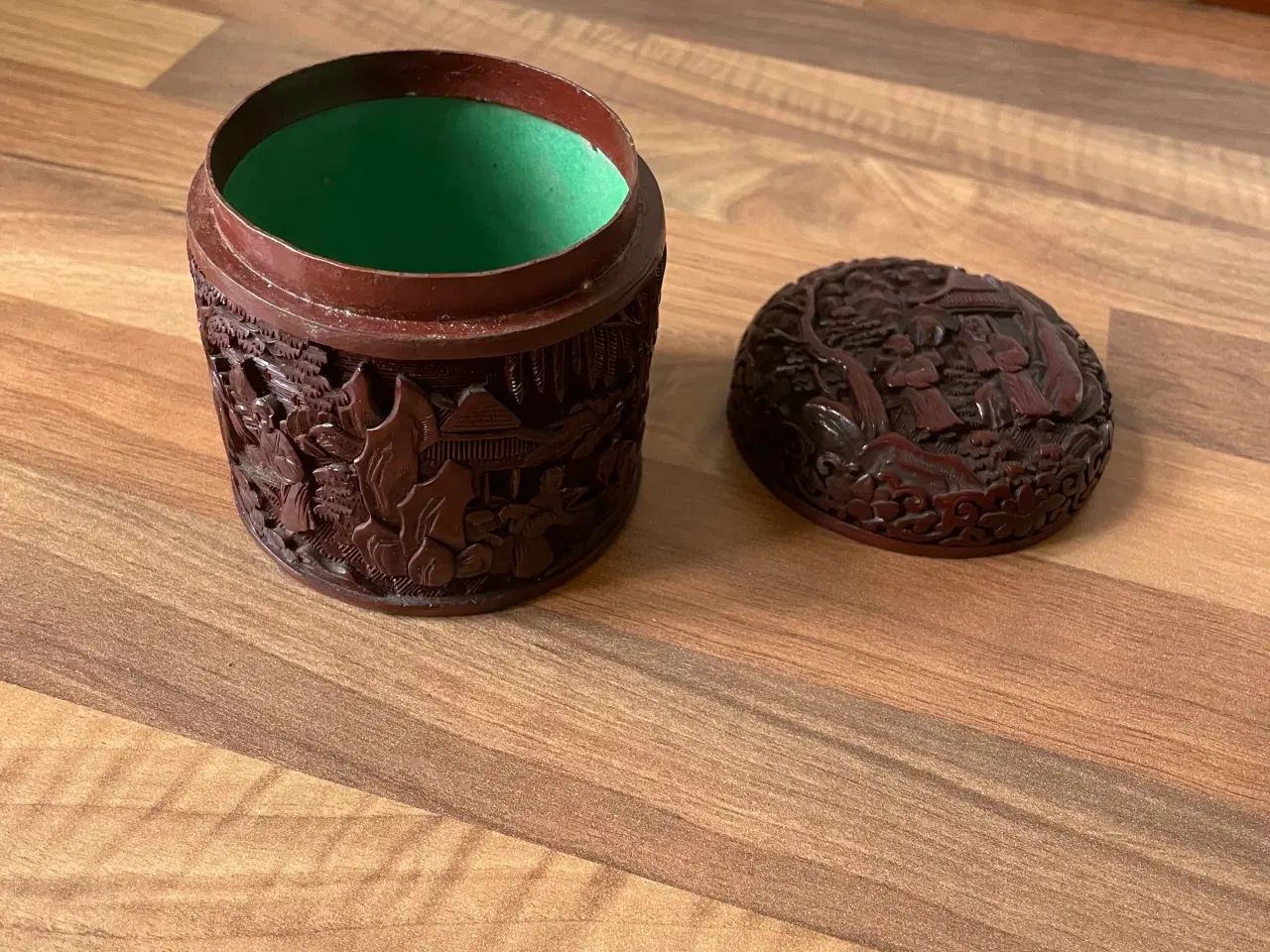 Billede 3 - Kinesisk lak krukke