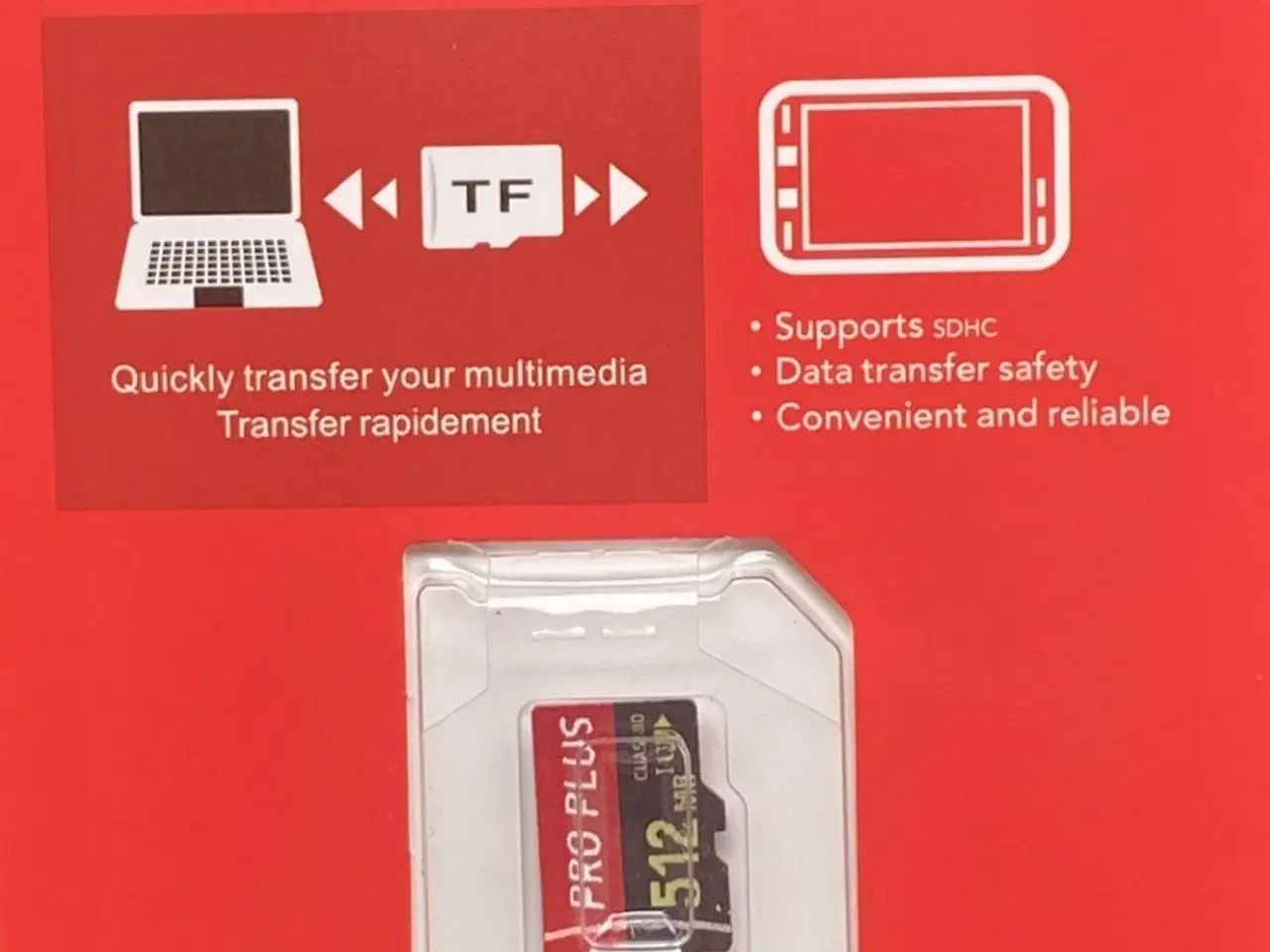 Billede 5 - Pro Max 512MB MicroSD Hukommelseskort Rød