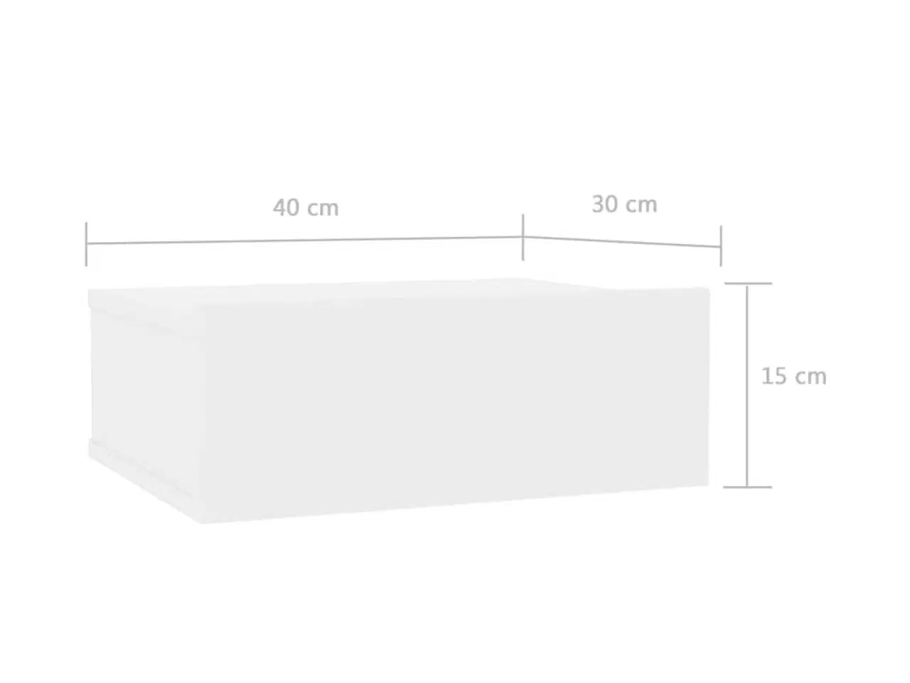 Billede 7 - Svævende natborde 2 stk. 40 x 30 x 15 cm spånplade hvid højglans