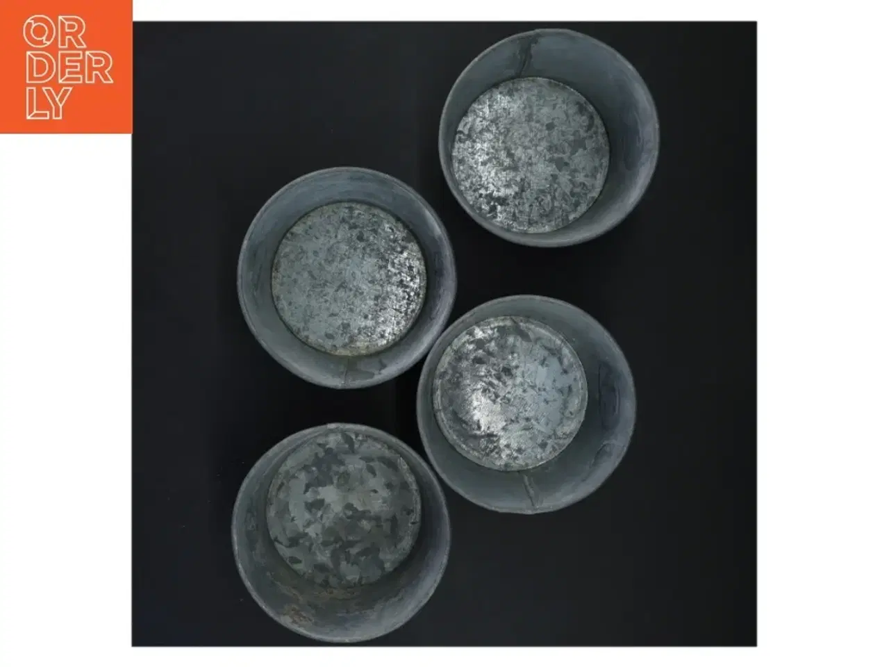 Billede 3 - Zink potter til advent dekoration, 4 stk. med tallene 1-4 (str. Ø 11x9 cm)